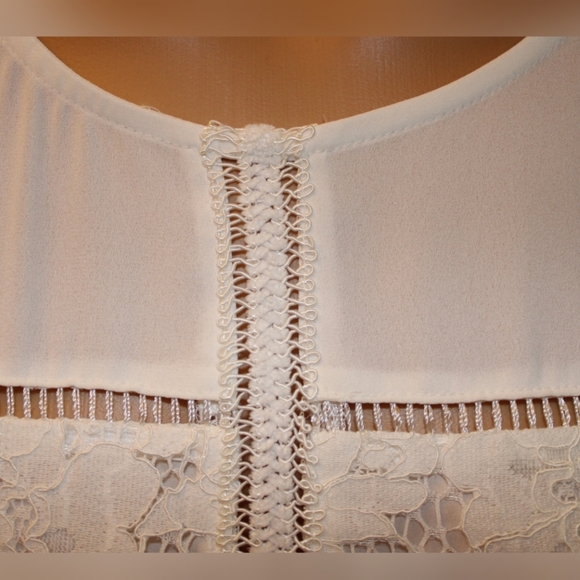 NWT Maison Jules White Lace Sleeveless Dress. Sz 4 - Picture 4 of 8